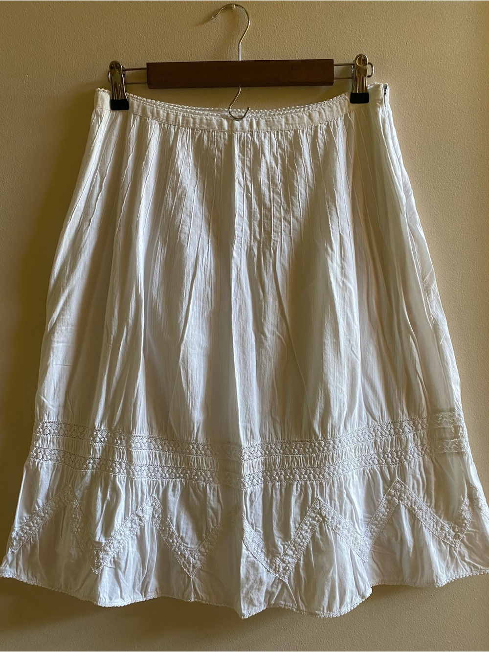 Vintage 100% Cotton White Midi Skirt